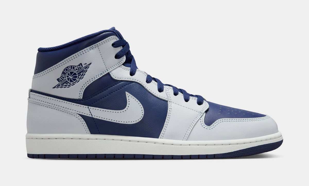 Jordan Air Jordan 1 Mid Mens Lifestyle Shoes Blue Void Pure
