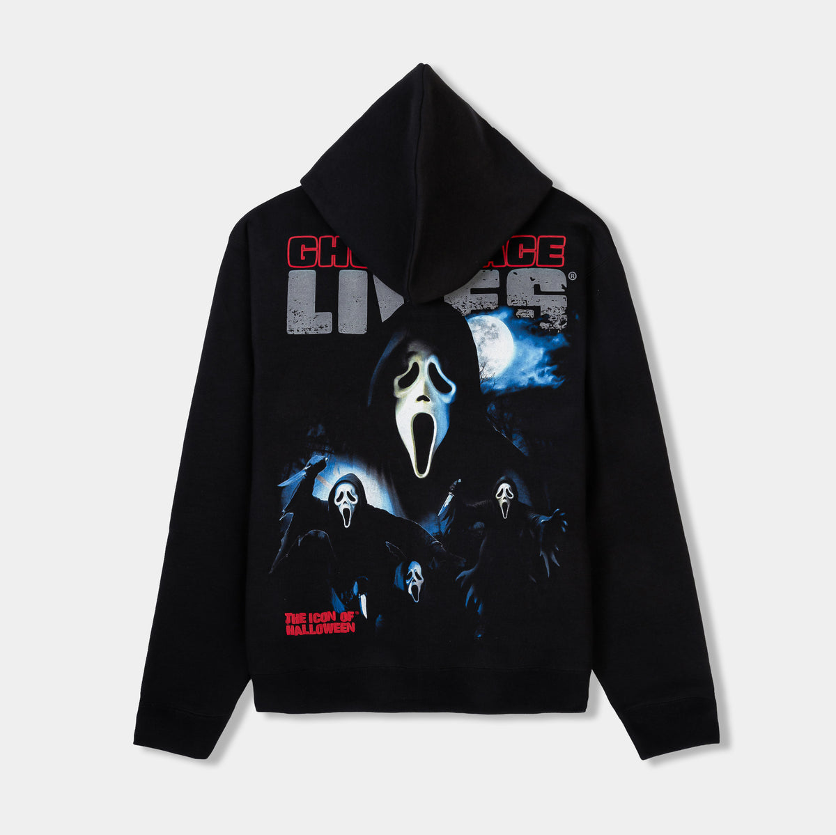 SP x Ghost Face Mask Fleece Zip Up Mens Hoodie Black Red GHFZ101