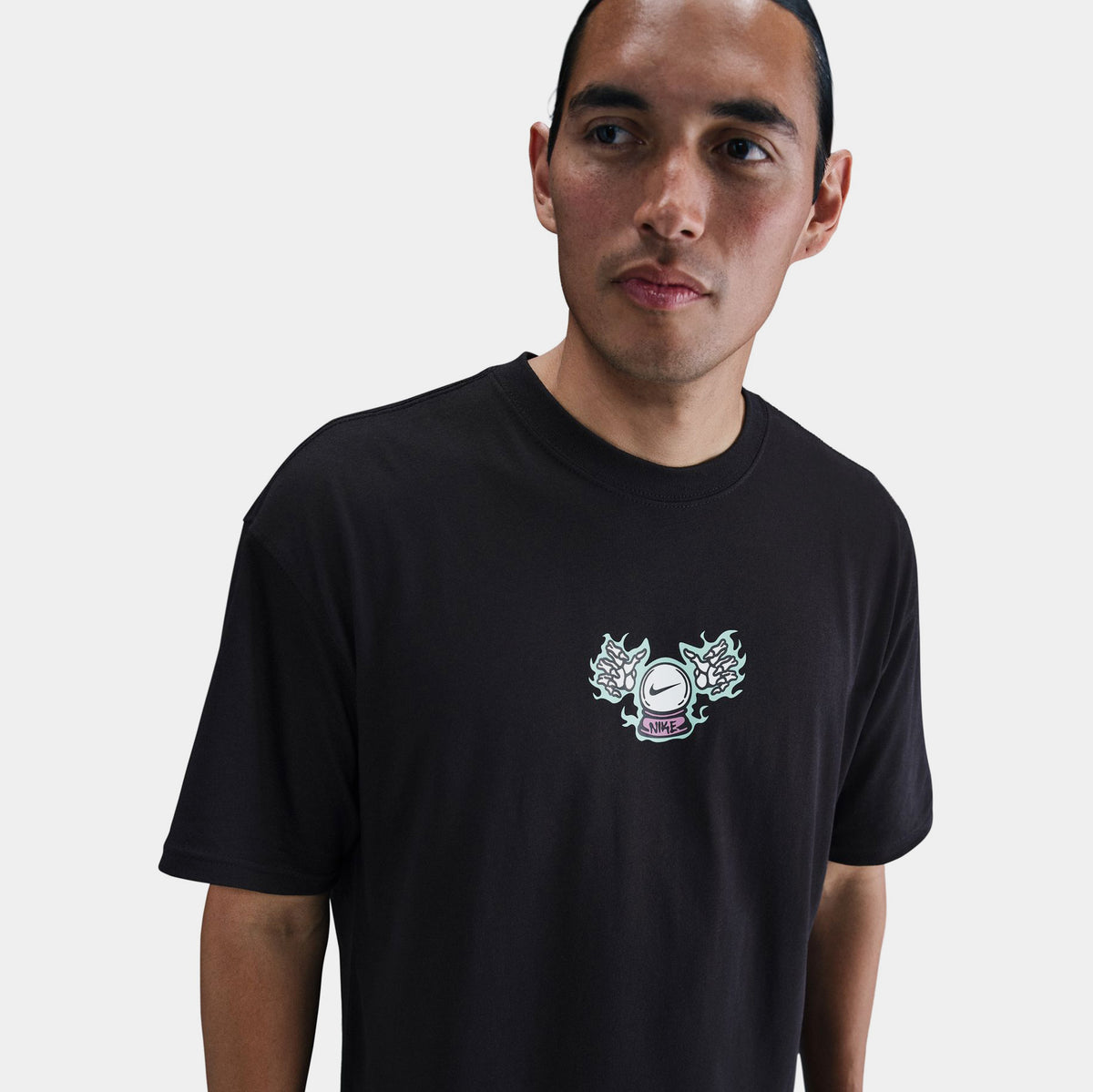 Nike Max90 Halloween Mens Short Sleeve Shirt Black White IM5972