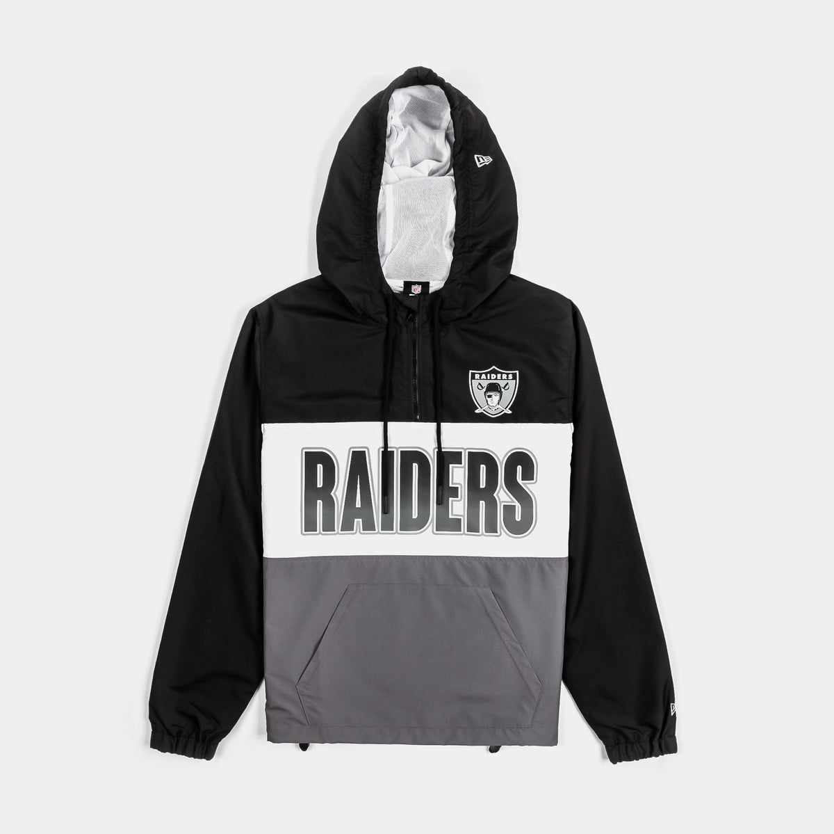 New Era Las Vegas Raiders Quarter Zip Mens Jacket Black Grey