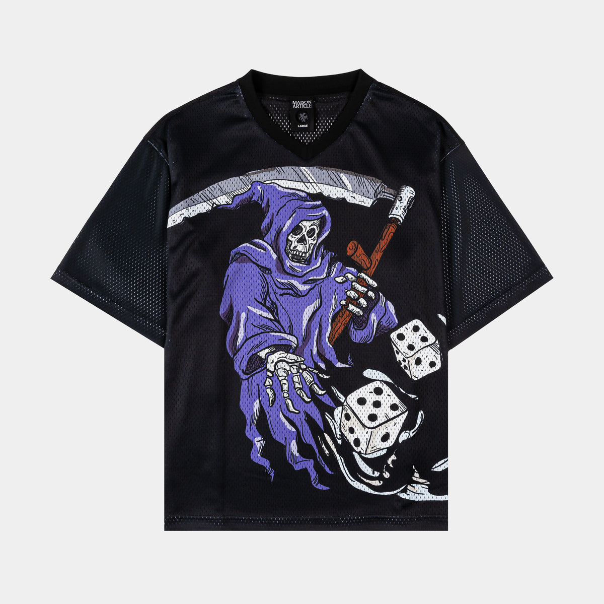 Maison Article Luck #7 Mesh Mens Jersey Black Purple MAMJ203