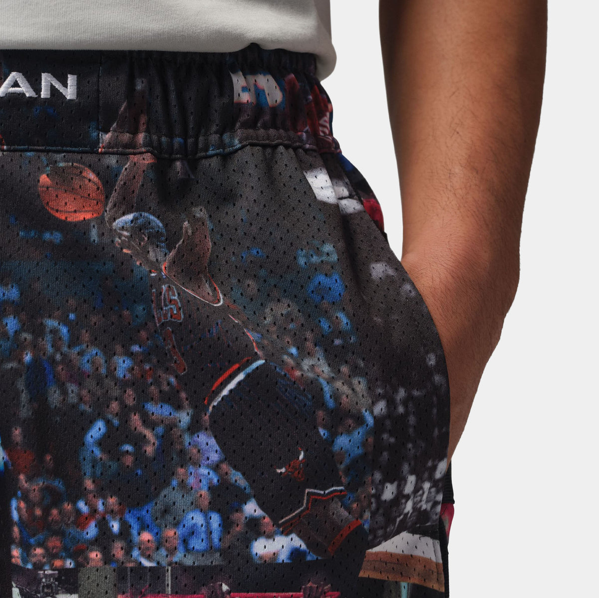 Jordan JDN Flight Printed Cat Scratch Mens Shorts Black Beige