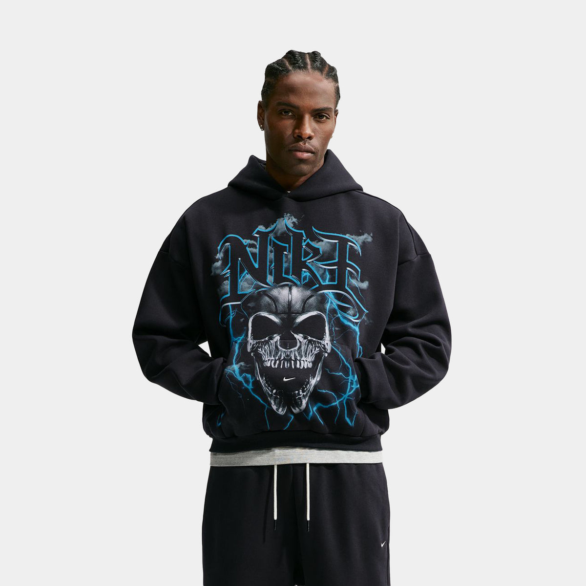 Nike Standard Issue Brushed Basketball Pullover Mens Hoodie Black