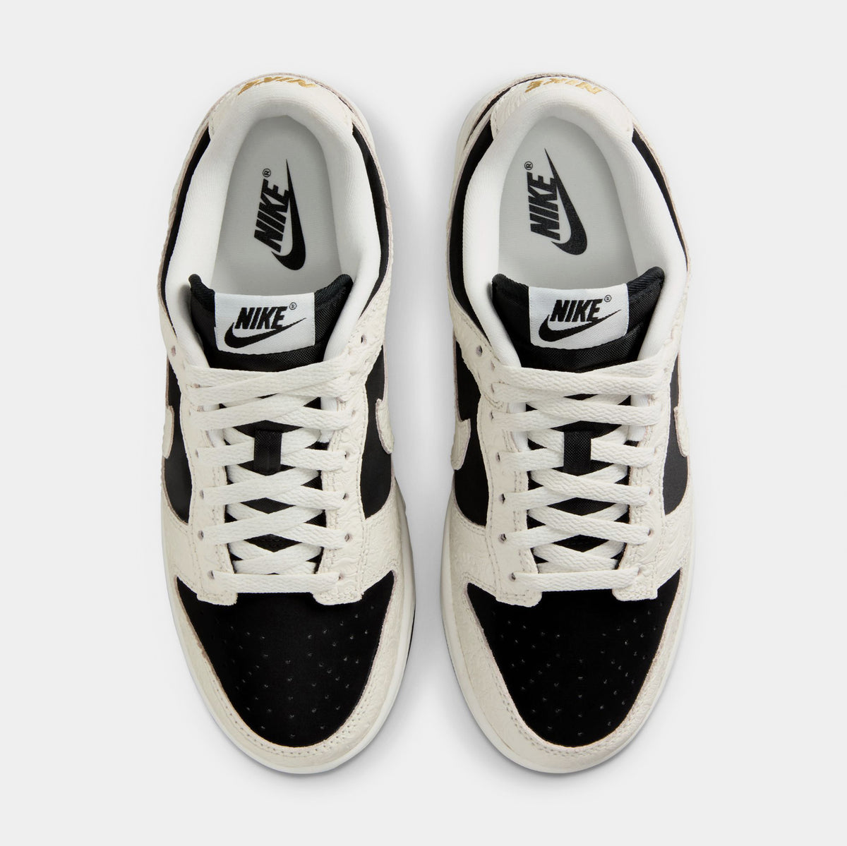 Nike Dunk Low Black Metallic Gold Patent 309324-001 Men’s Size 8 / Womens 9.5‎ Nike Dunk Low GS Black White Metallic Gold Silver Shoes  main image 2