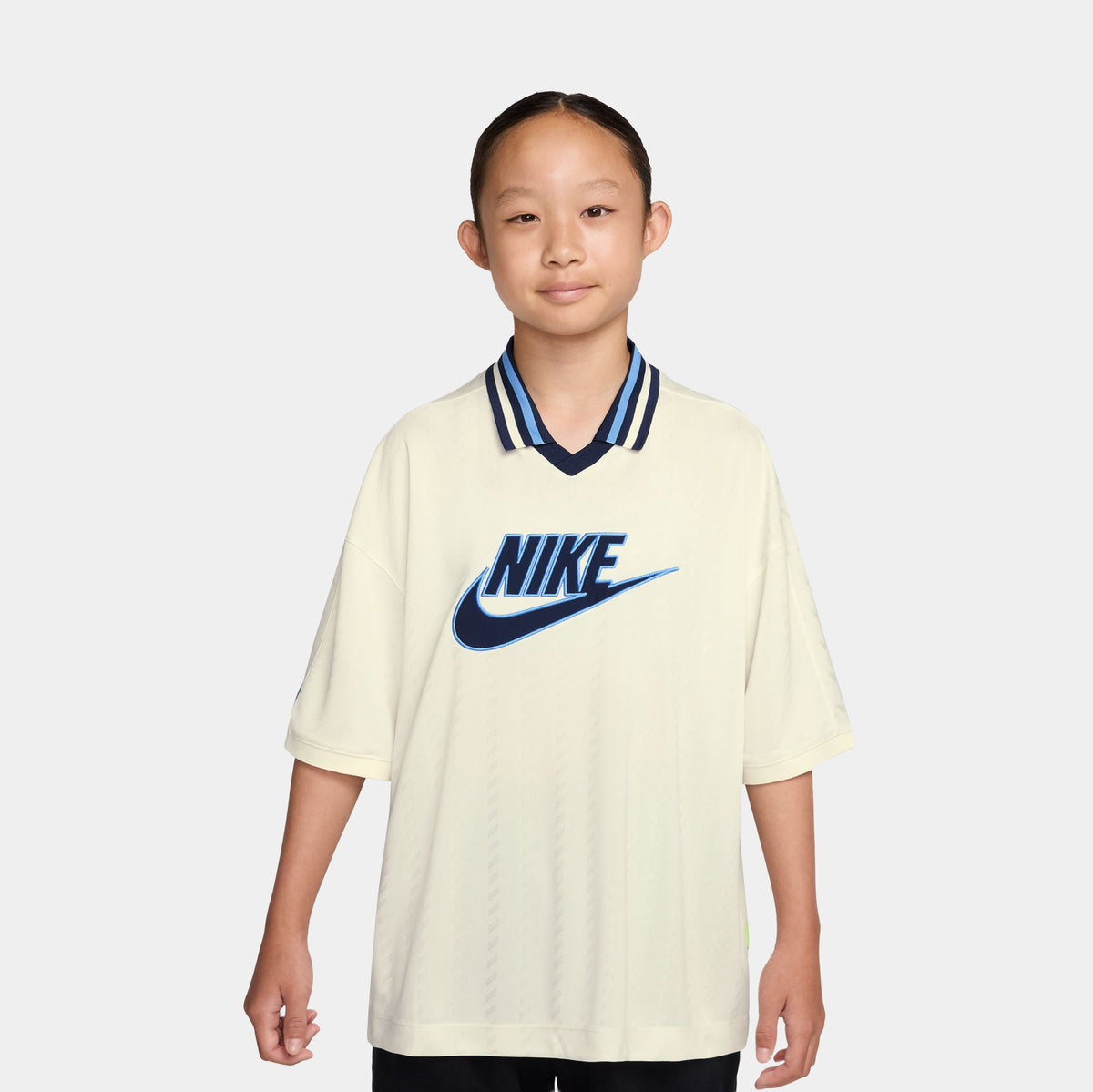 Nike Sportwear Clean Grade School Jersey Soft Pearl Midnight Navy
