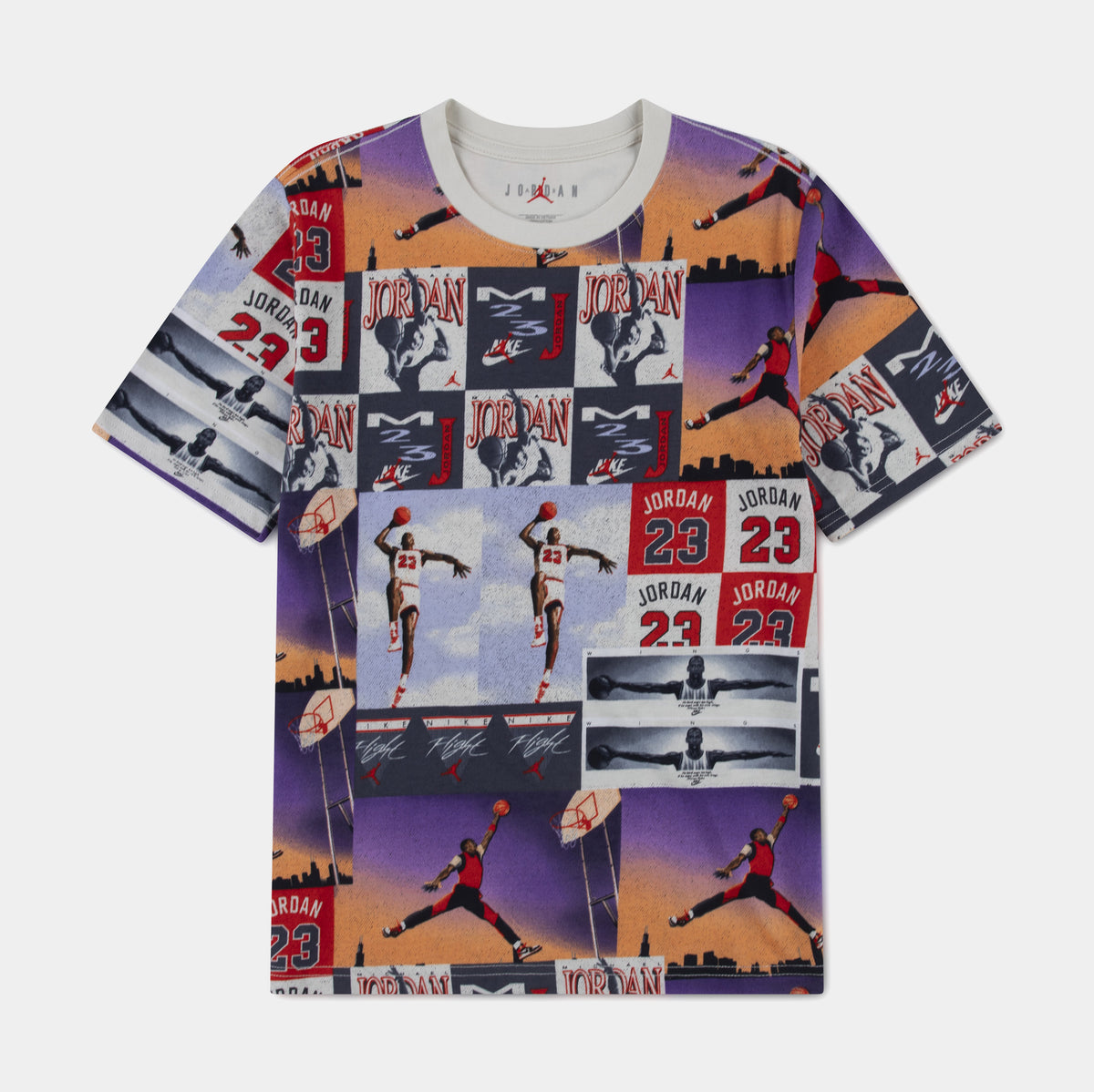 Jordan Posterized Air Grade School Short Sleeve Shirt Red White