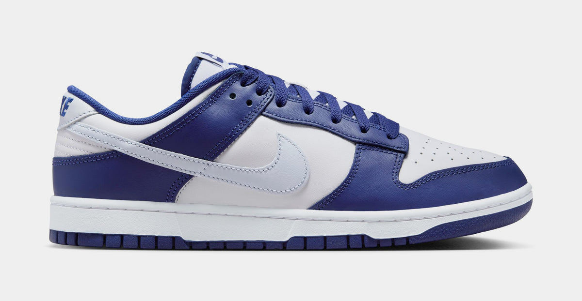 Nike Dunk Low Mens Lifestyle Shoes Deep Royal Blue White Football