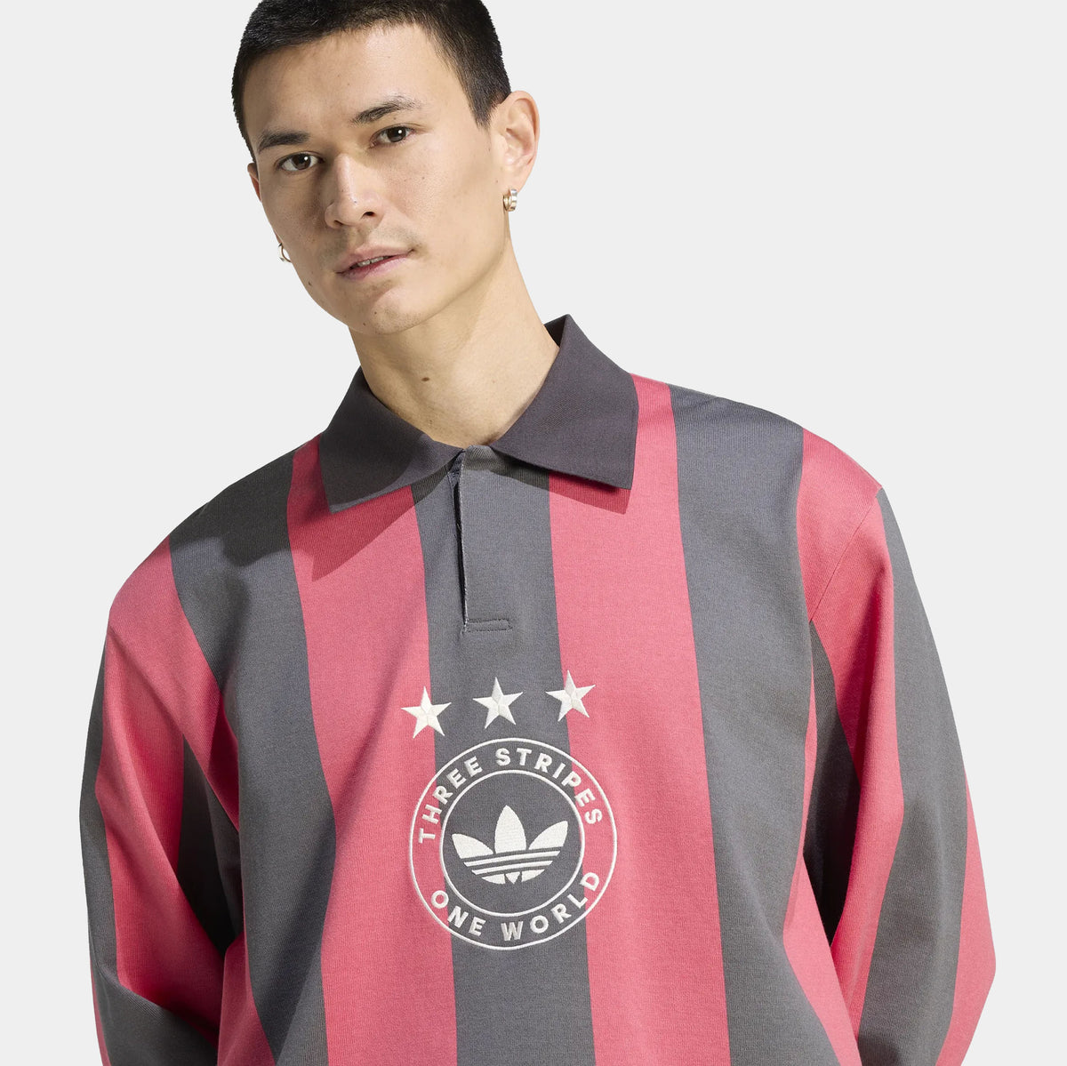 adidas Originals Graphic Polo Mens Long Sleeve Shirt Utility black 