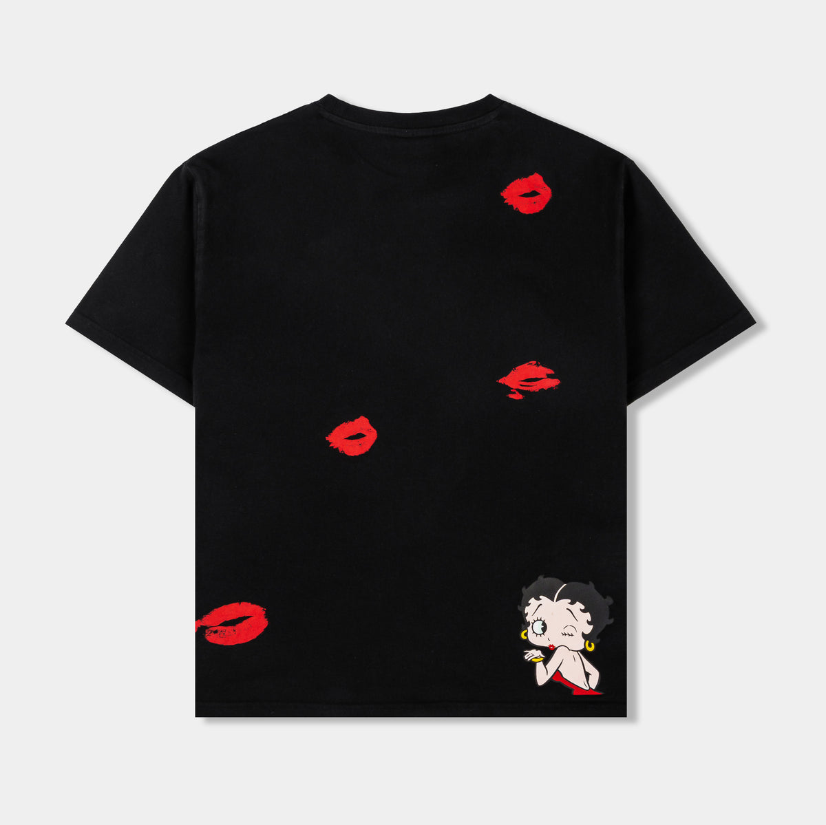 SP x Betty Boop Kisses Womens Short Sleeve Shirt Black Red