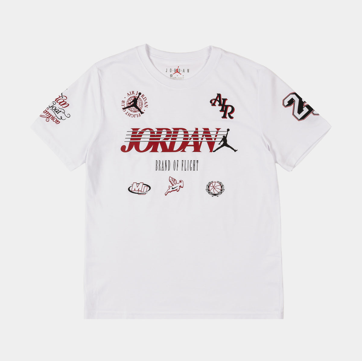 Jordan Sports Club Grade School Short Sleeve Shirt White Red