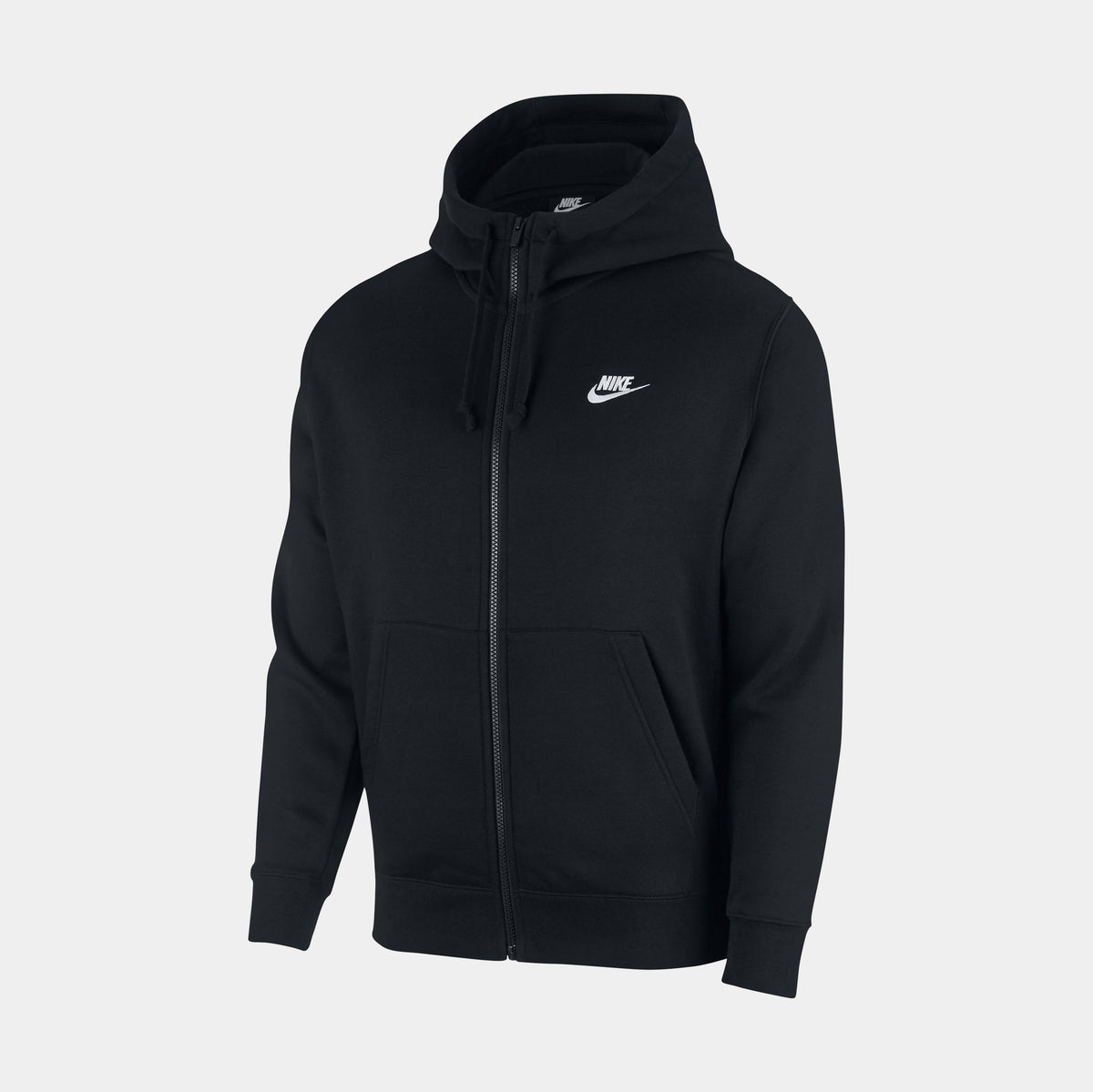 Nike NSW Club Fleece Full Zip Mens Hoodie Black BV2645-010 – Shoe