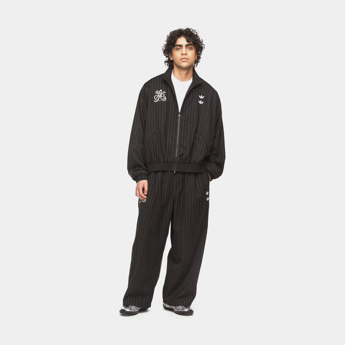 adidas Chavarria Pinstripe Track Mens Jacket Black White KR8696 adidas Chavarria Pinstripe Track Mens Jacket Black White KR8696