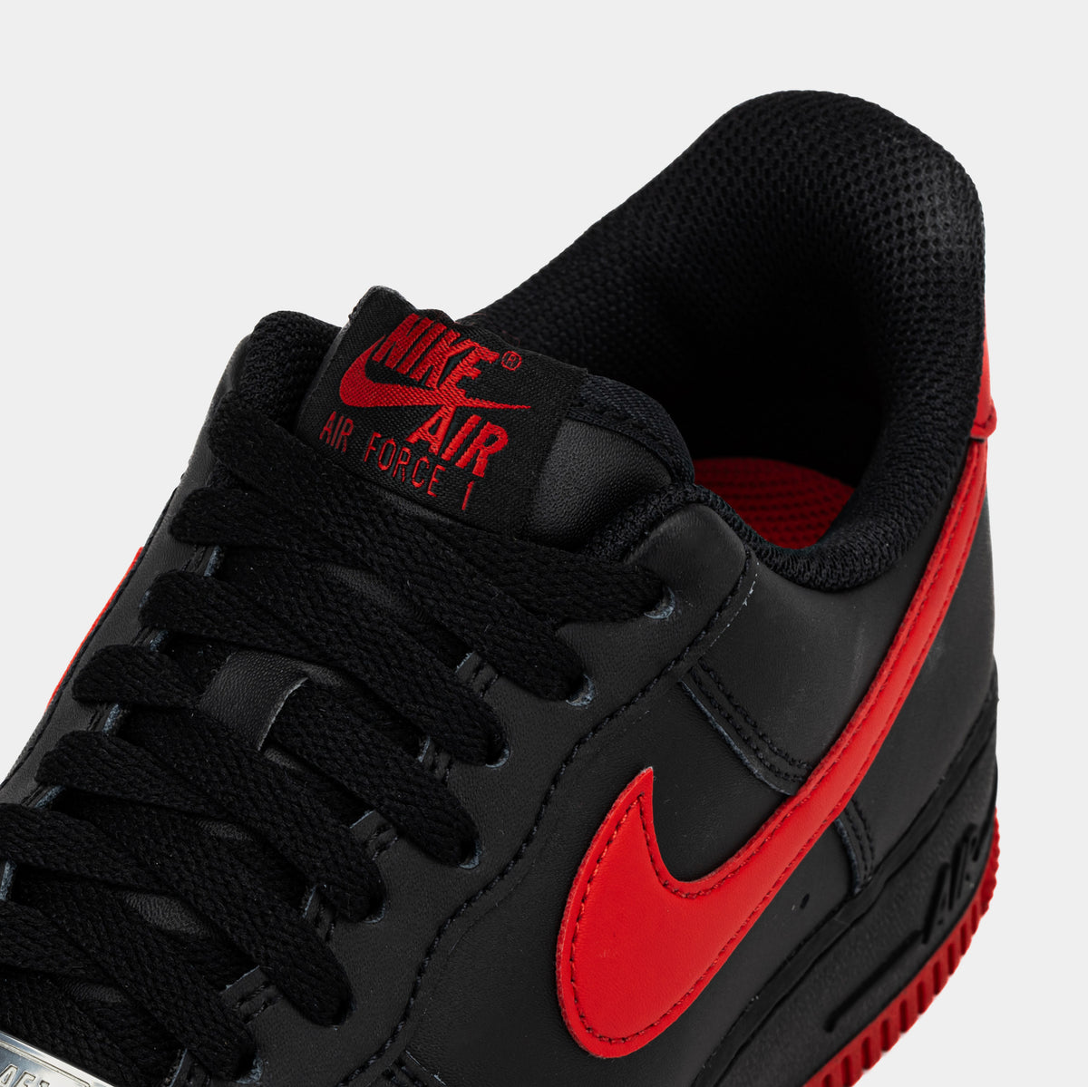 Black Air Force Red Men Nike Air Force Low Bred Mens Basketball