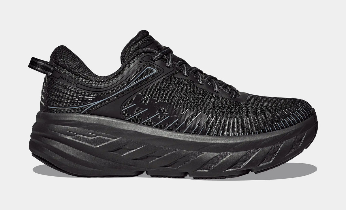 Hoka Bondi 7 Running Shoes Mens 10.5 Black Good Cushioned Road Sneakers 1110518 Hoka Bondi 7 Black Stardust 1110518-BKSTR main image 2