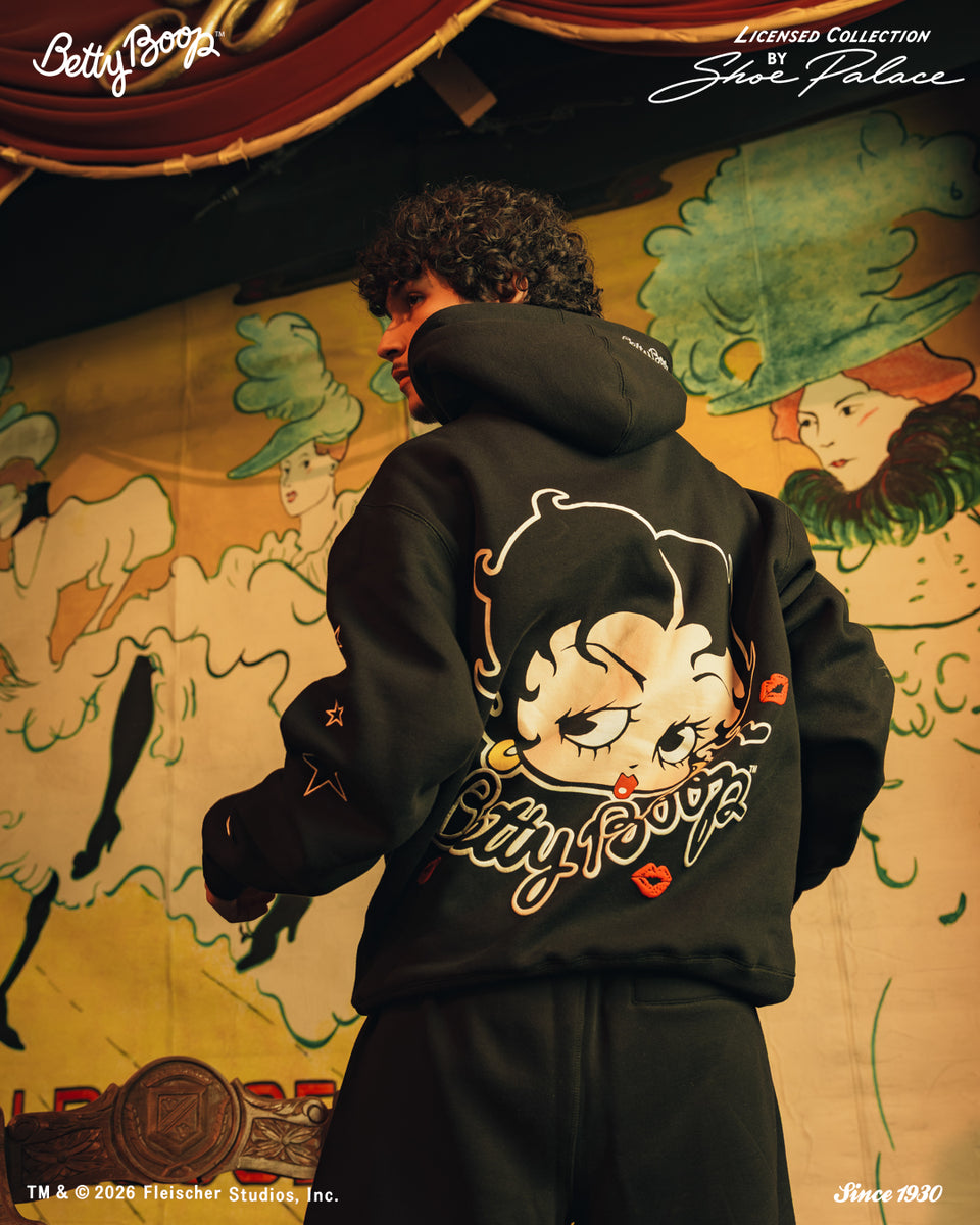 SP x Betty Boop Fleece Mens Hoodie Black Red BBPHD101 – Shoe Palace