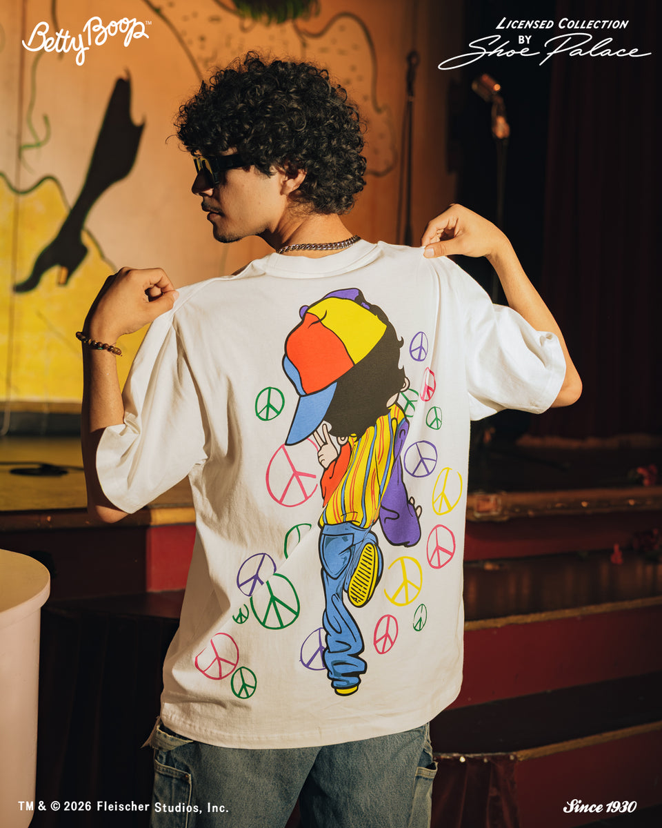 SP x Betty Boop Peace Mens Short Sleeve Shirt White Multicolor