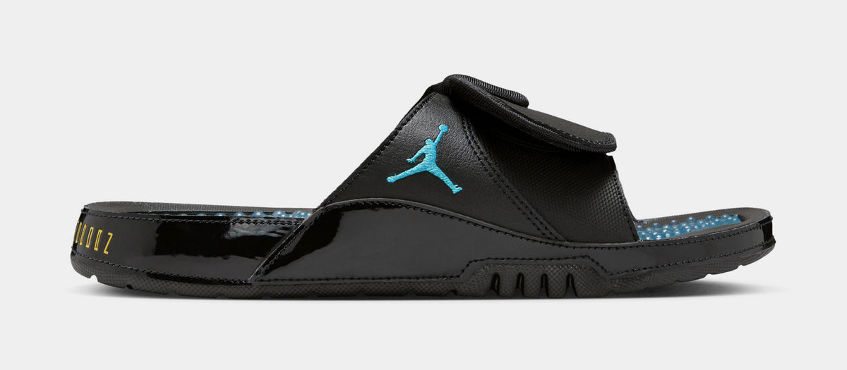 blue jordan flip flops
