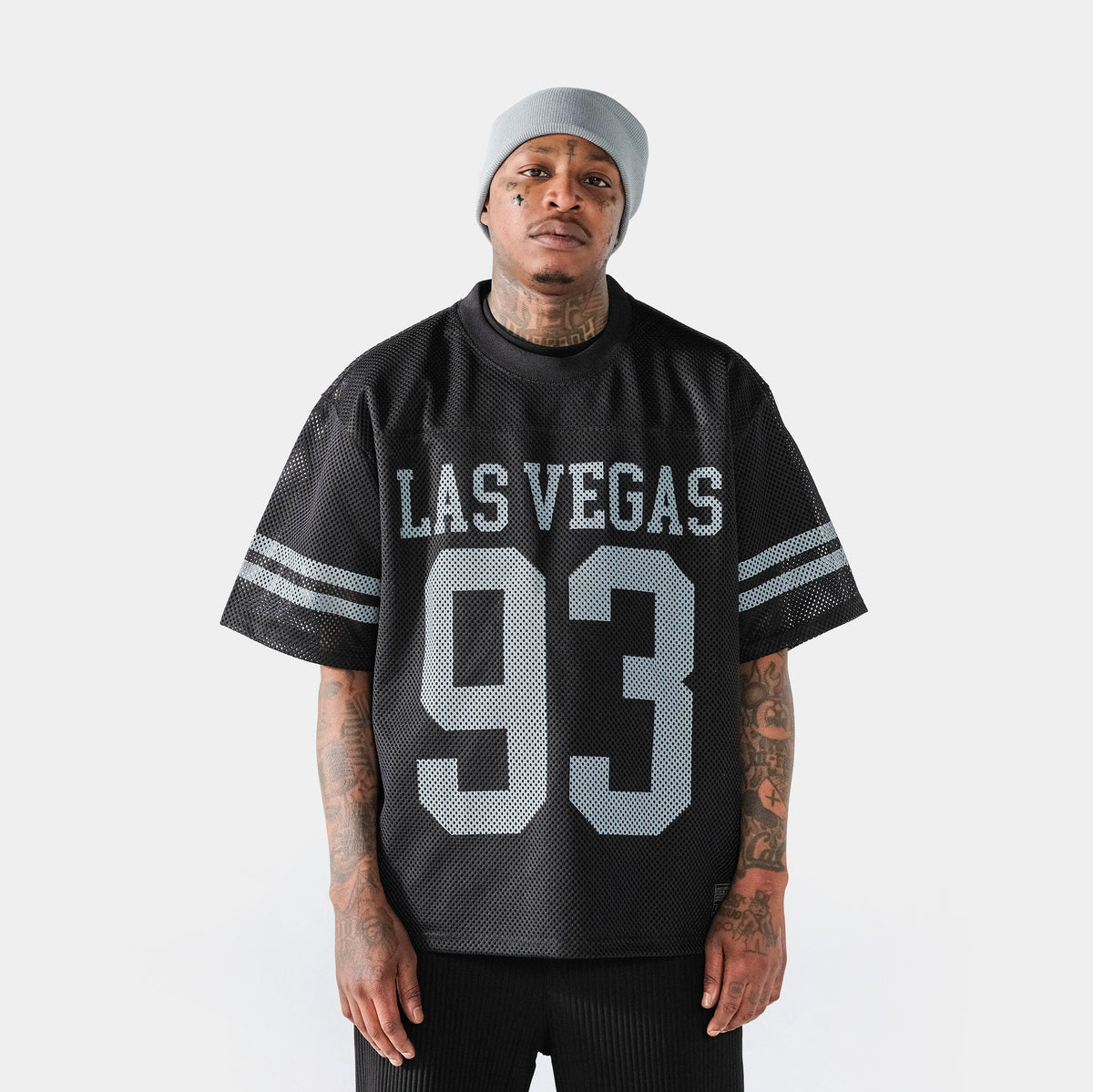 Maison Article Las Vegas Mesh Mens Jersey Black Silver MAFJ04