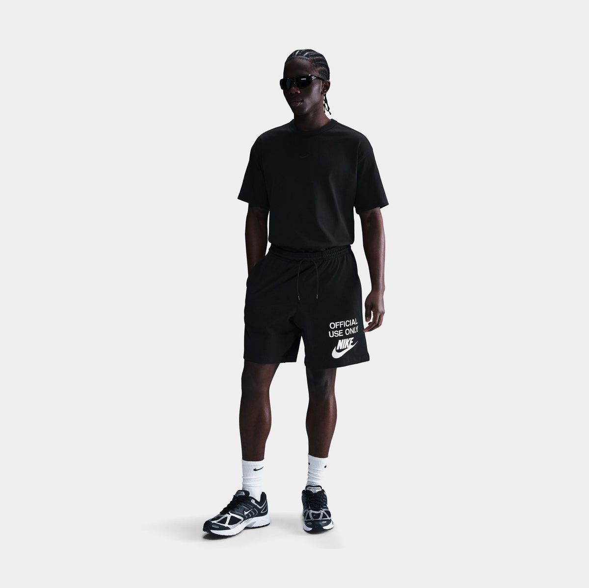 Nike Club Knit Official Mens Shorts Black Black White IB8413