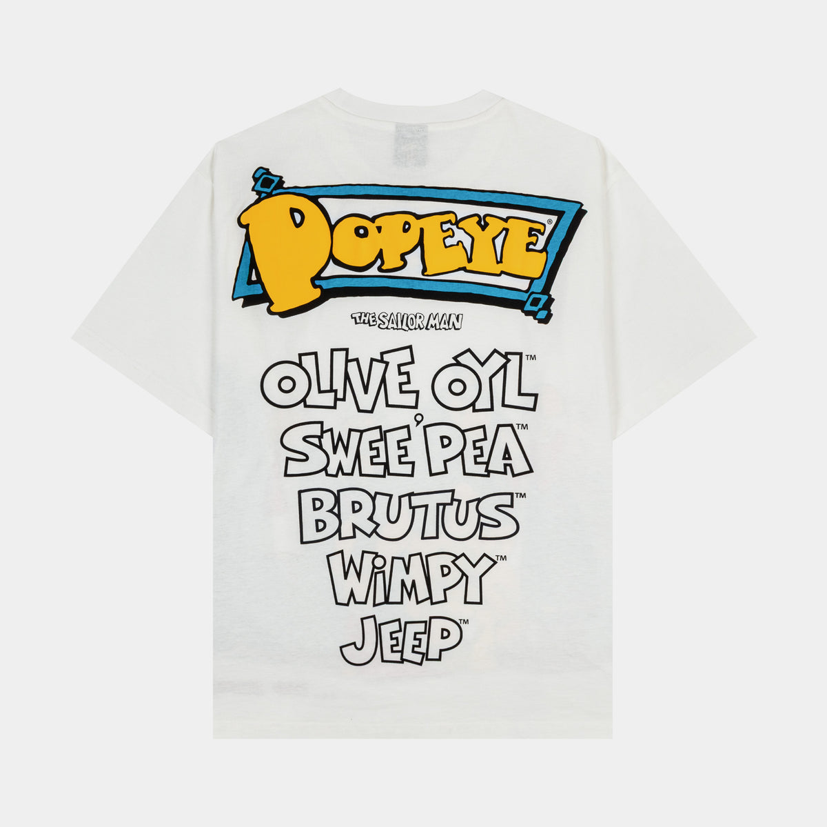 SP x Popeye Family Mens Short Sleeve Shirt White Blue POPSS101