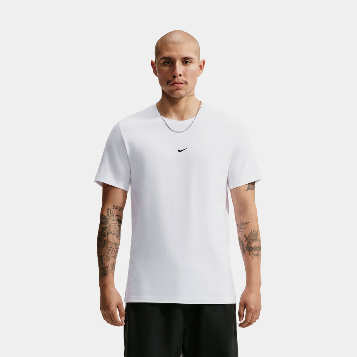 Nike Sportswear Mens Short Sleeve Shirt White Black IX2078-101