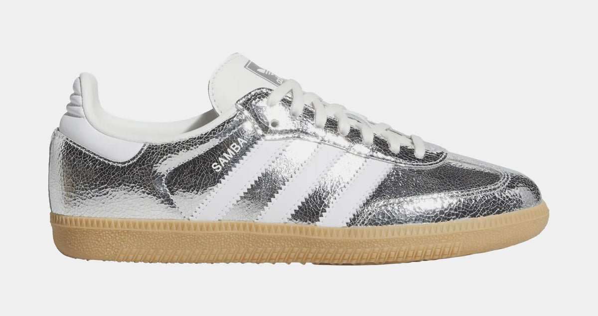 adidas Samba OG Grade School Lifestyle Shoes Silver Metallic Cloud