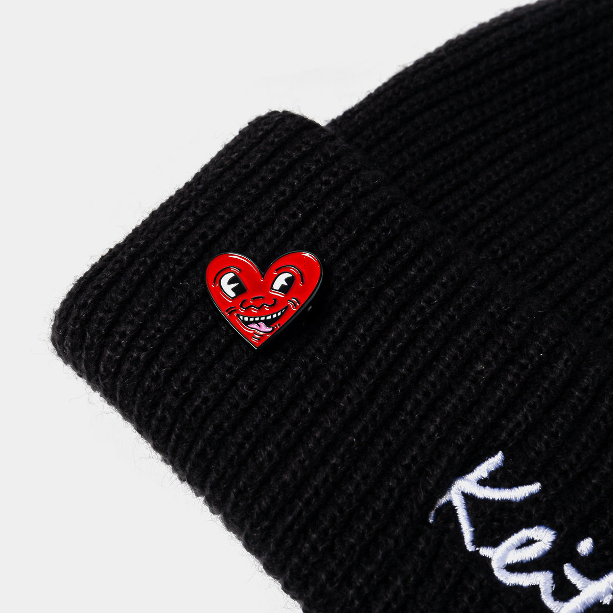 Shoe Palace SP x Keith Haring Signature Beanie Mens Hat Black Red 