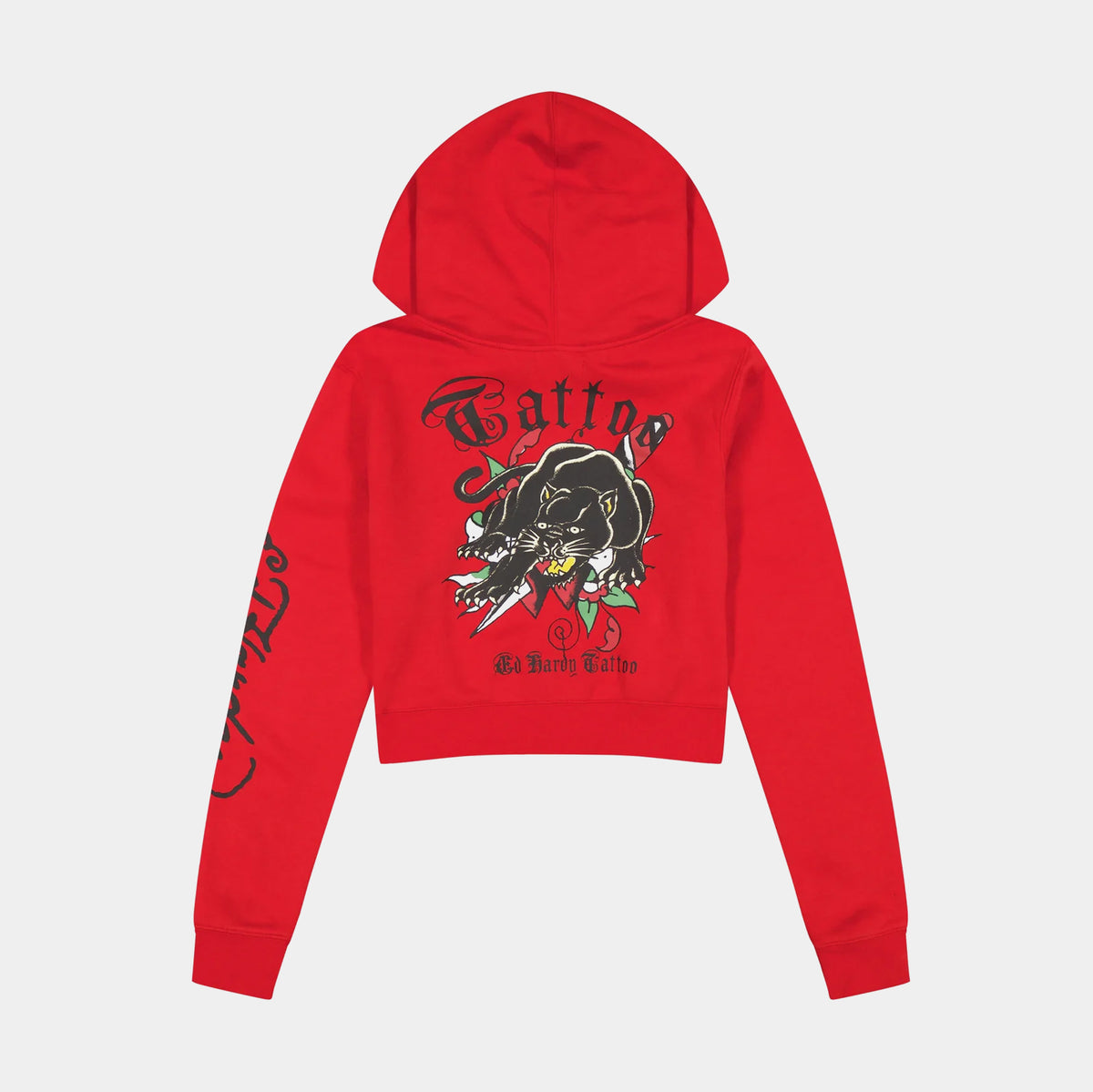 Ed Hardy Panther Dagger Full Zip Womens Hoodie Red Black EHW1800