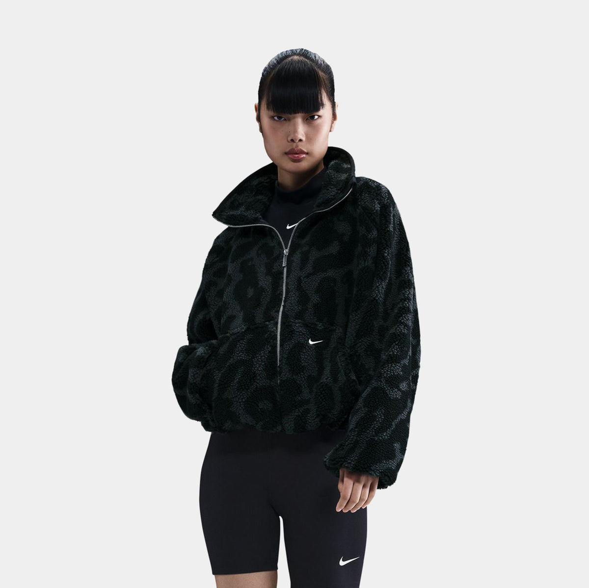Nike Sportwear High Pile Fleece Womens Jacket Black Black Sail