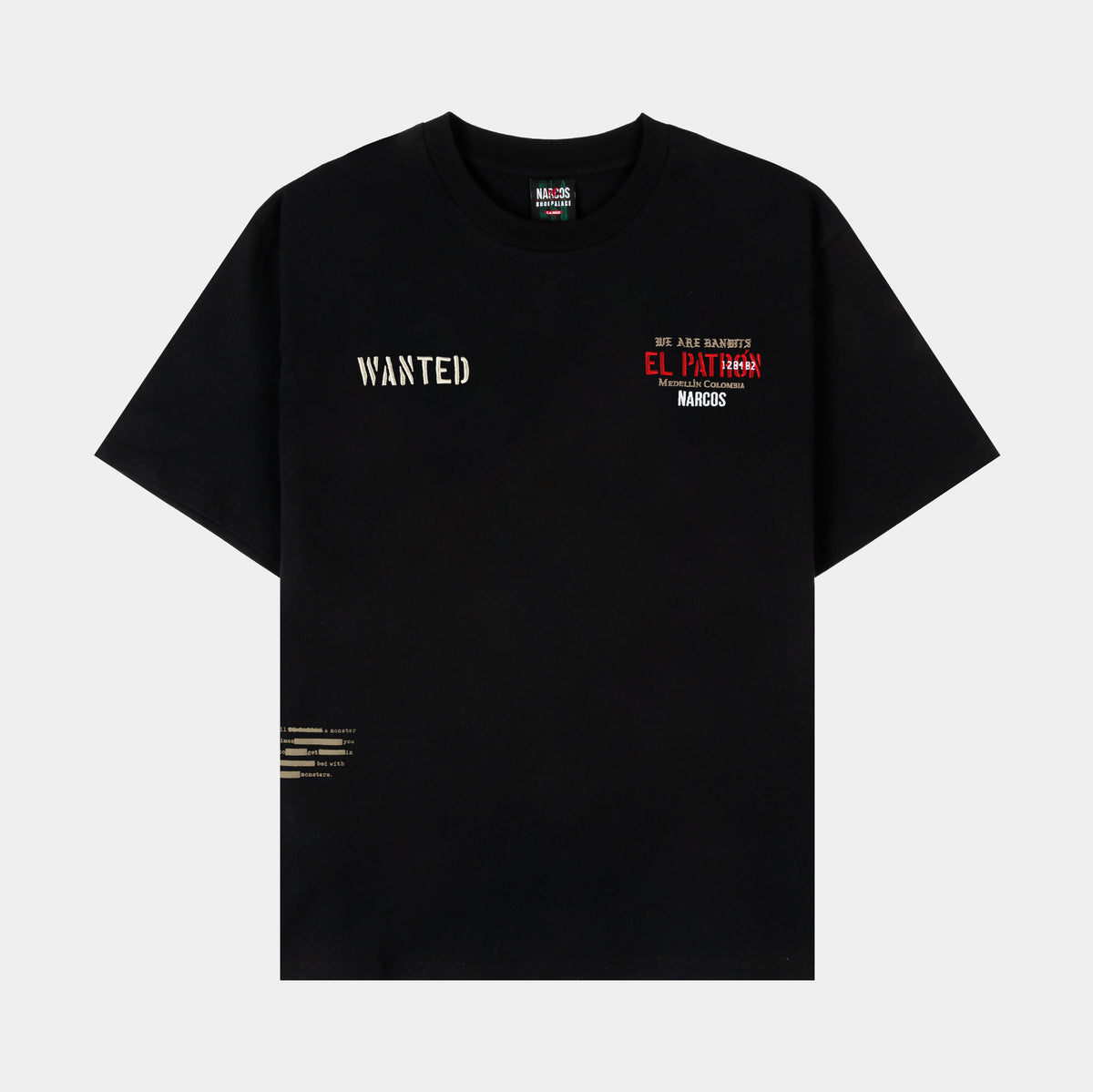 Shoe Palace SP x Narcos Wanted Mens Short Sleeve Shirt Black Red 