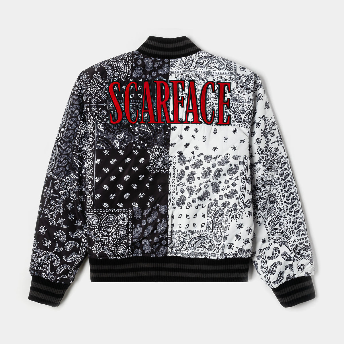 Shoe Palace SP x Scarface Paisley Varsity Jacket Black White