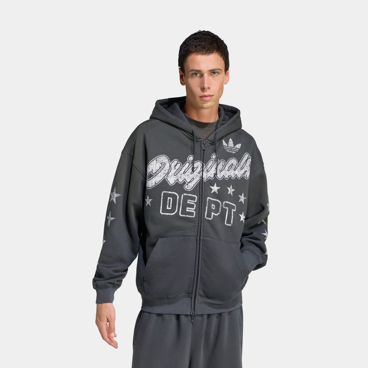 adidas Originals Department Graphic Full Zip Mens Hoodie Carbon