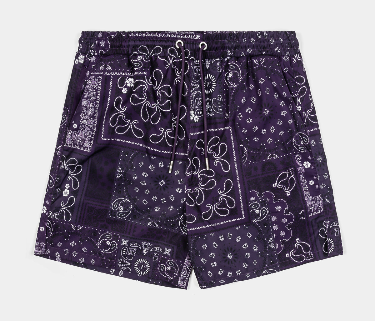 Maison Article Paisley Tonal Hybrid Mens Shorts Black Purple
