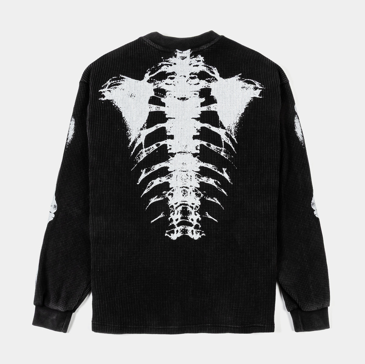 Maison Article Skeleton Thermal Mens Long Sleeve Shirt Black 
