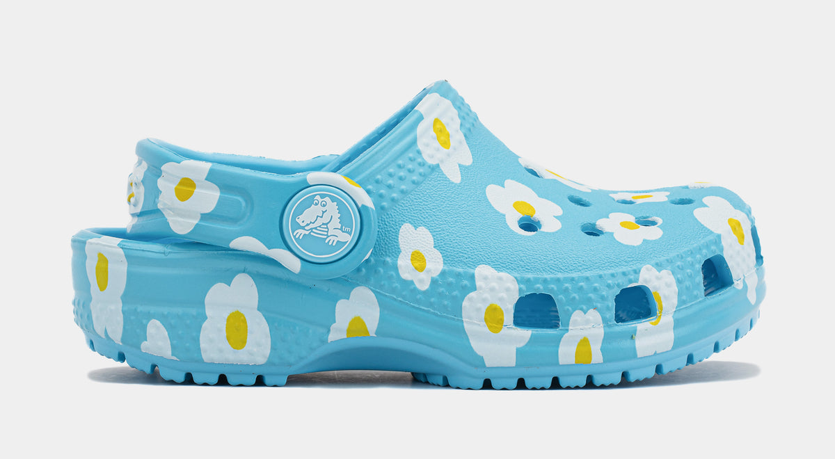 CROCS Blue and White Graphic Clogs Crocs Classic Gingham Clog 211006 White Blue – World of Clogs main image 2
