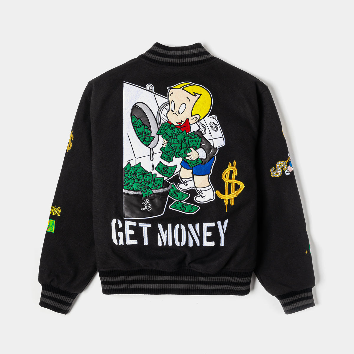 Shoe Palace SP x Richie Rich Get Money Varsity Mens Jacket Black