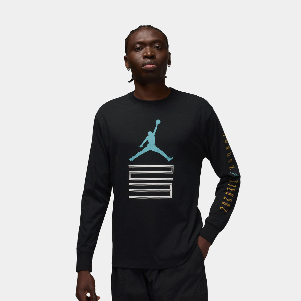 Jordan Brooklyn 23 AJ11 Mens Long Sleeve Shirt Black Blue IM6507