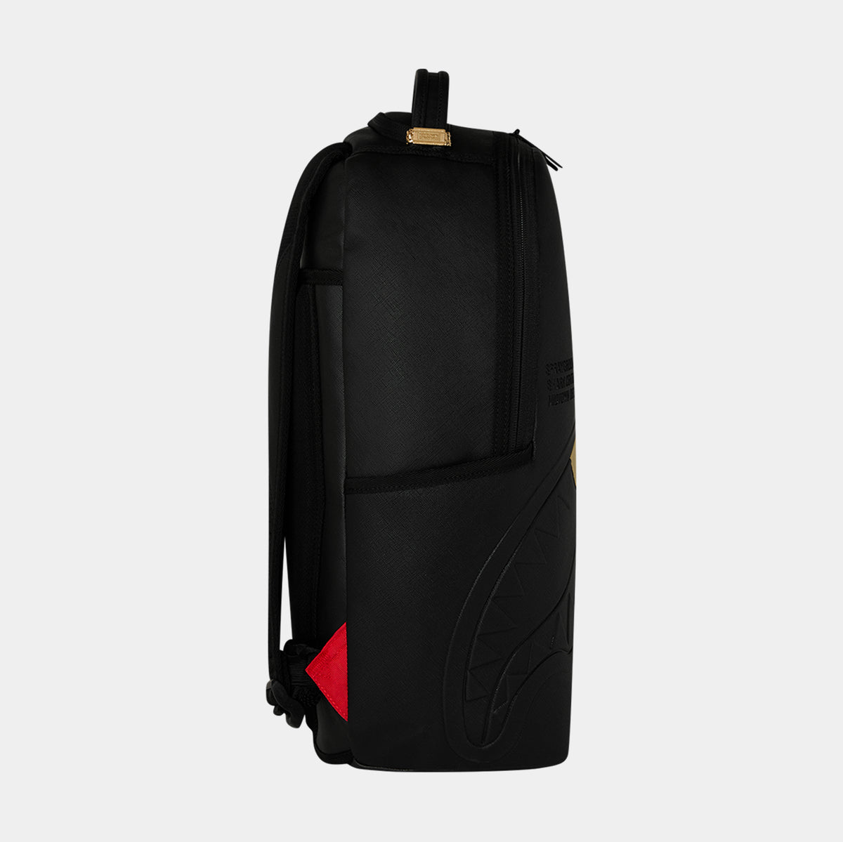Sprayground Blacked Out Embossed Gold Tooth Mens Backpack Black