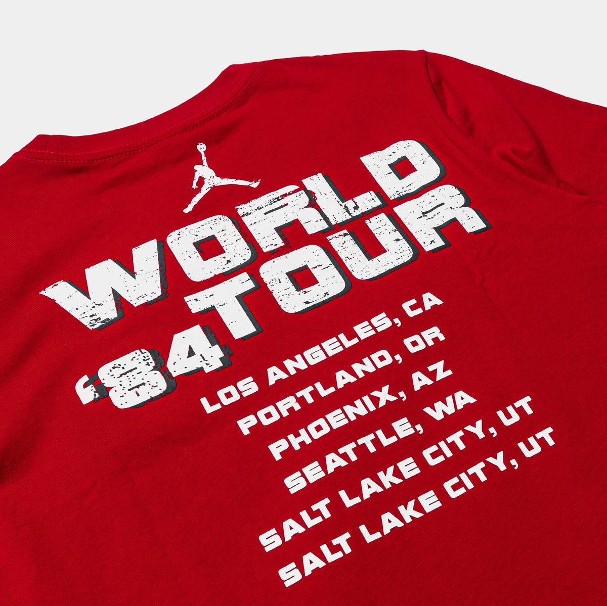 Jordan MJ World Tour Graphic Grade School Short Sleeve Shirt Red