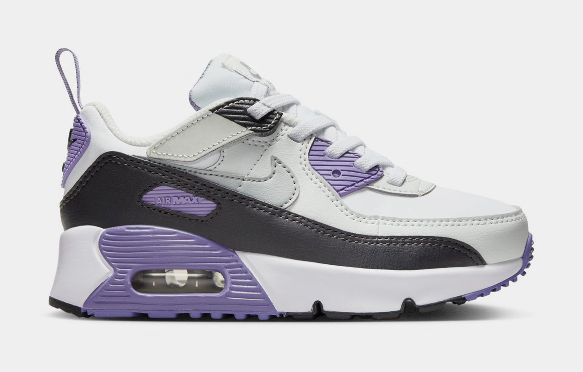 Nike Air Max 90 EasyOn Preschool Running Shoes White Light Grey