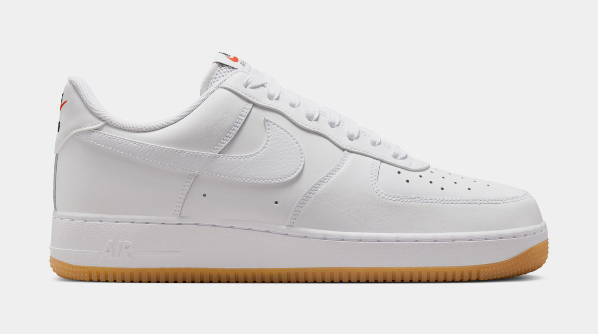 Nike Air Force 1 Mens Lifestyle Shoes White Gum Yellow Safety 