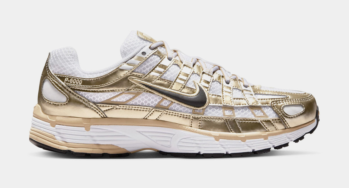 Nike P-6000 Womens Running Shoes White Grain Metallic Gold 