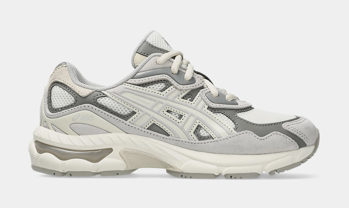 ヨッシー ASICS Gel NYC Grade School Running Shoes Cream Oyster Grey