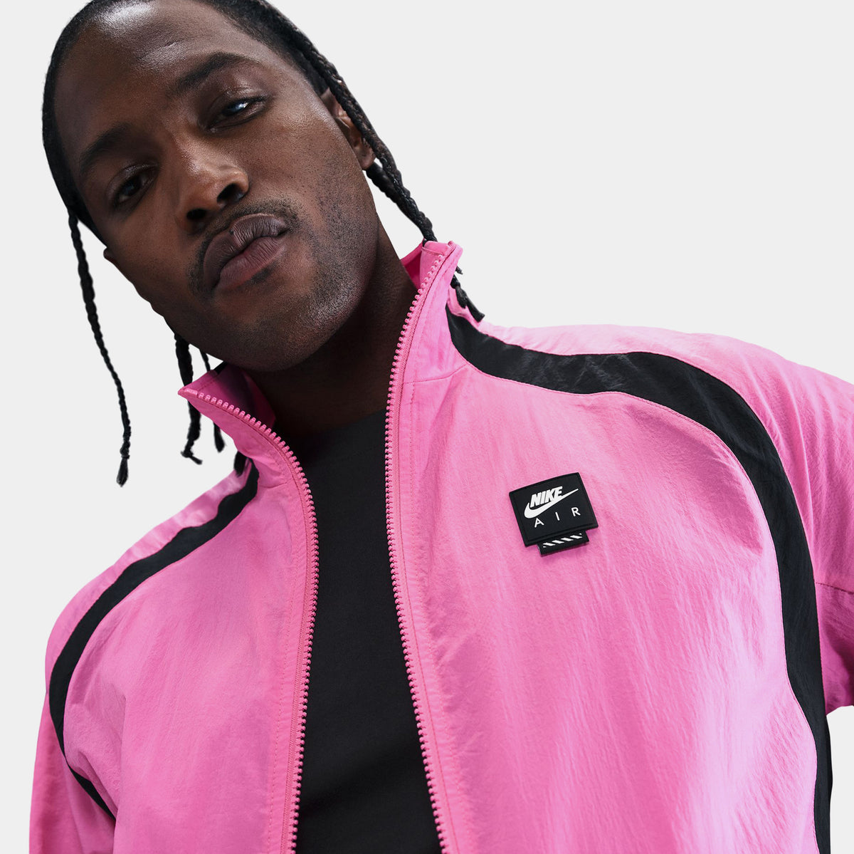 Nike Air Woven Track Mens Jacket Black Pink Black HV0880-684