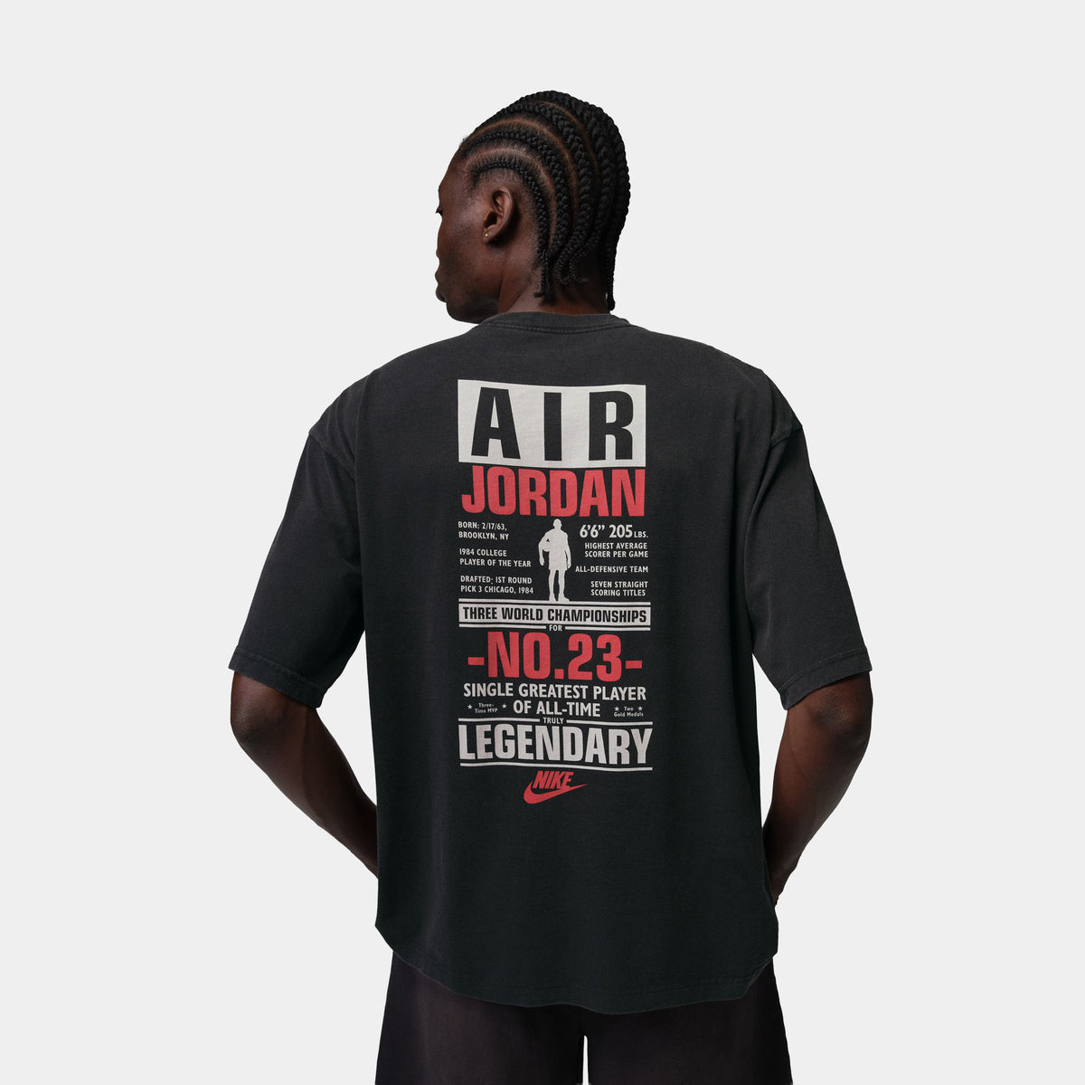 Jordan Flight Mens Short Sleeve Shirt Black University Red IF3116