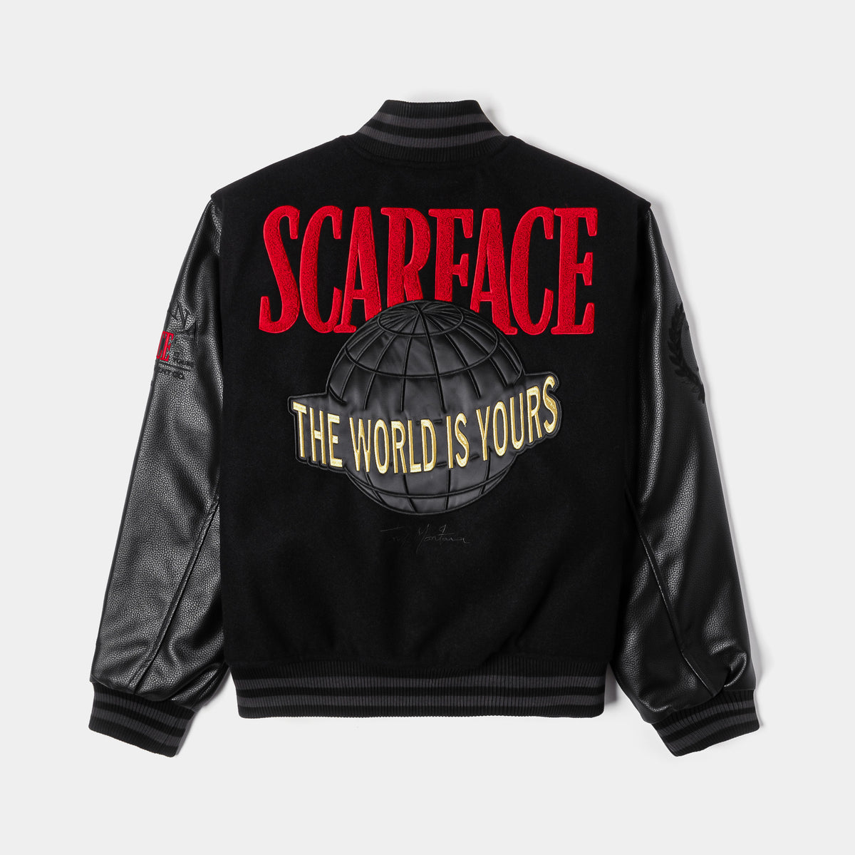ジャケット・アウター SCARFACE jacket remake SCARFACE VARSITY JACKET SATIN STYLE REASON BRAND AL PACINO MEN'S