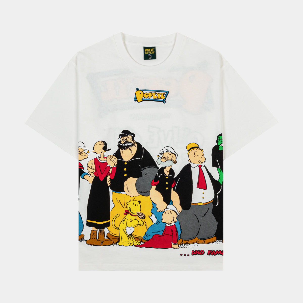 SP x Popeye Family Mens Short Sleeve Shirt White Blue POPSS101