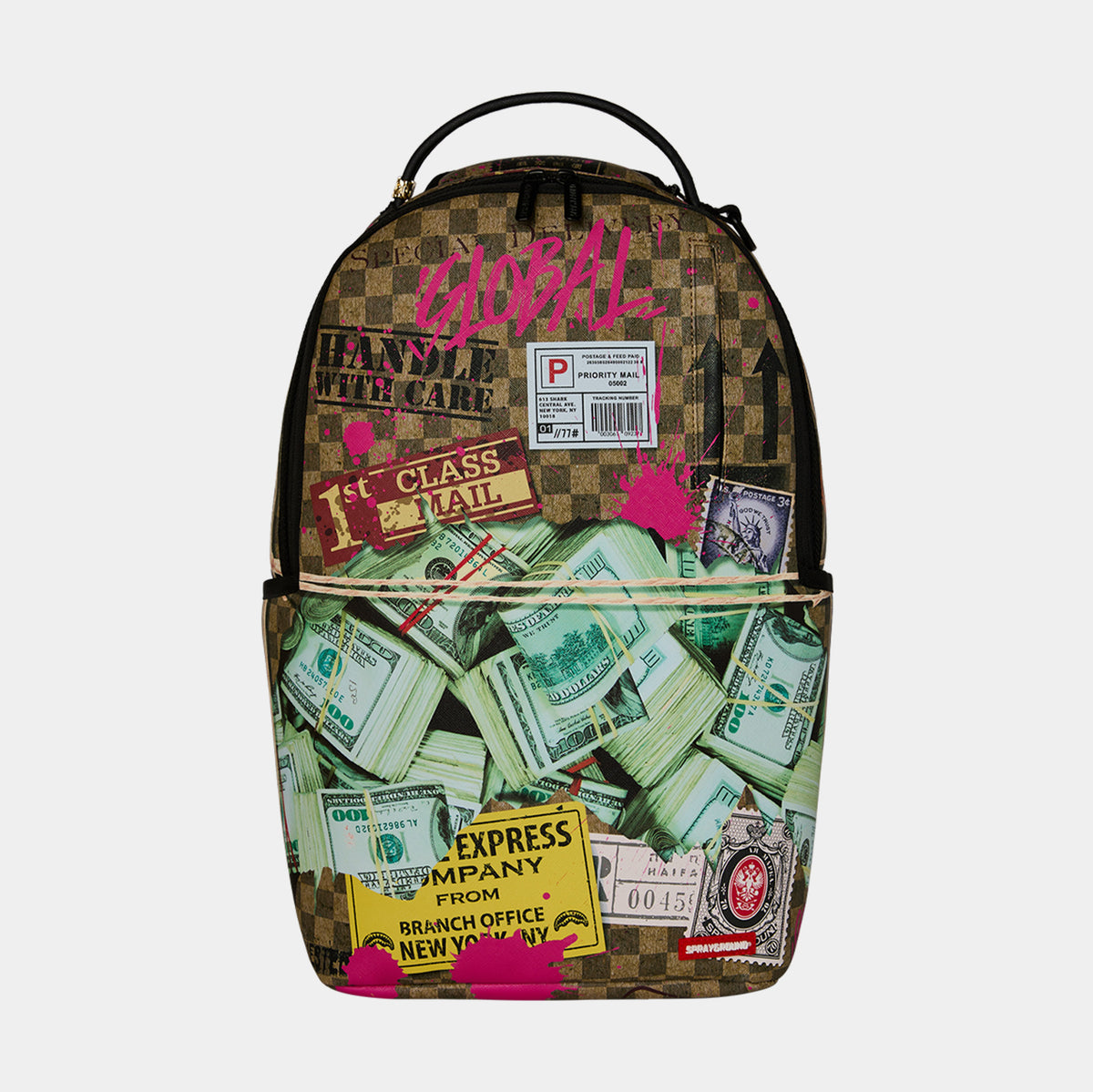 Sprayground Overnight Cash Stash Mens Backpack Brown Green