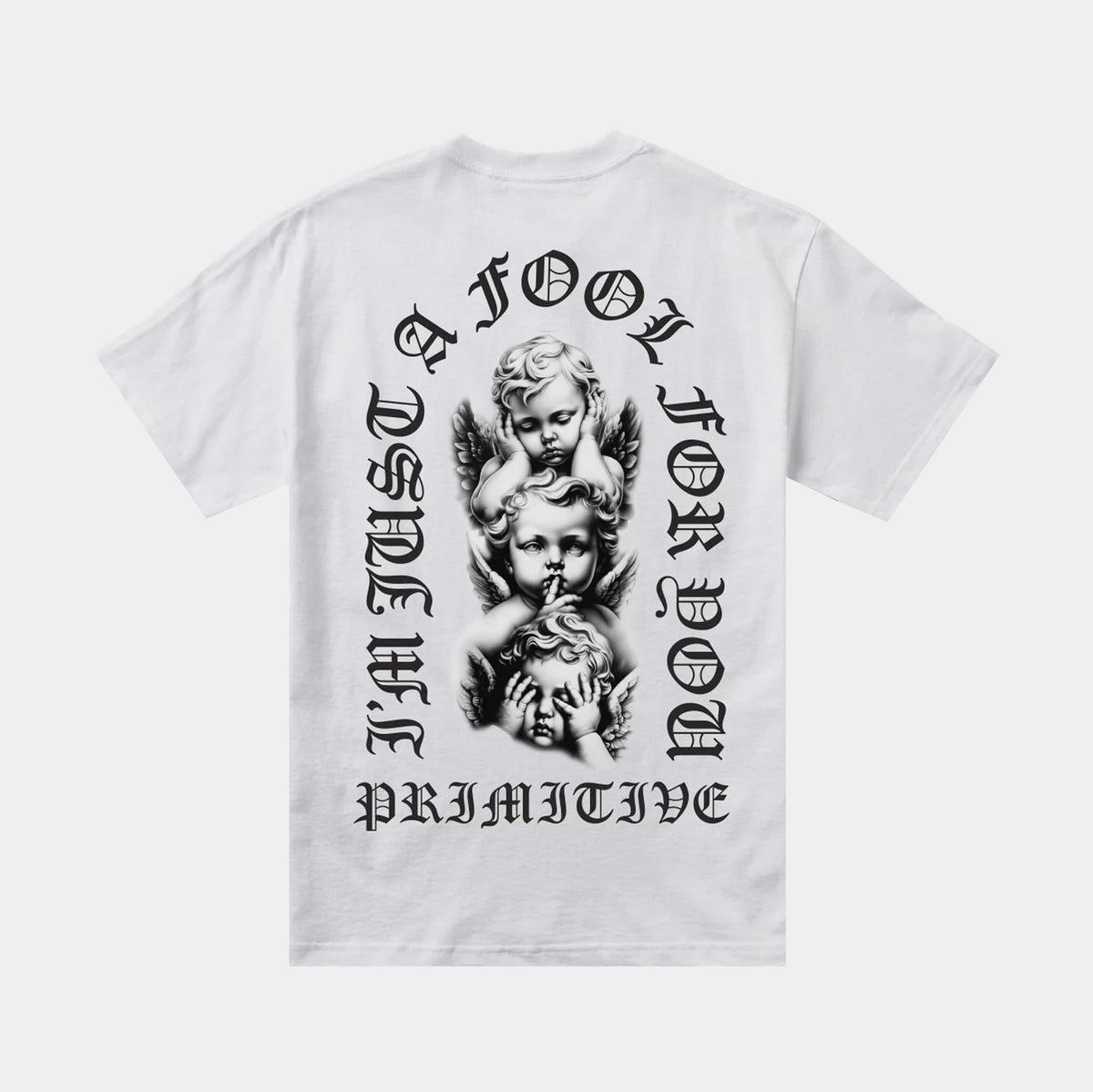 Primitive Dedication Mens Short Sleeve Shirt White Black PAPSP2515