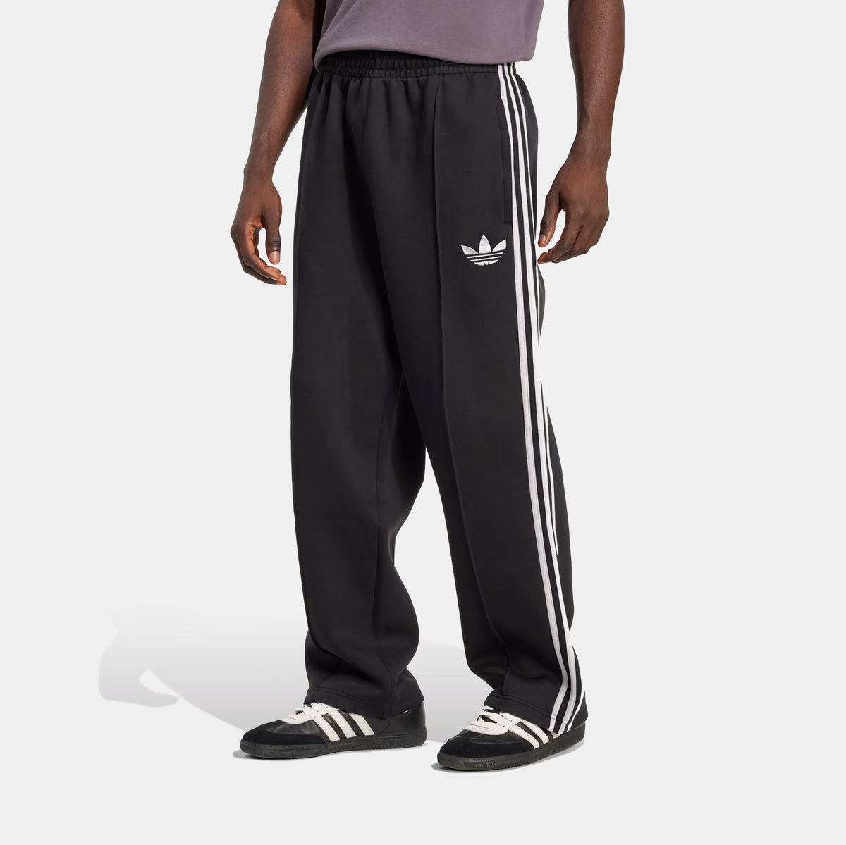 adidas Adicolor Spacer Baggy Track Mens Pants Black White JX1506